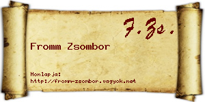 Fromm Zsombor névjegykártya
